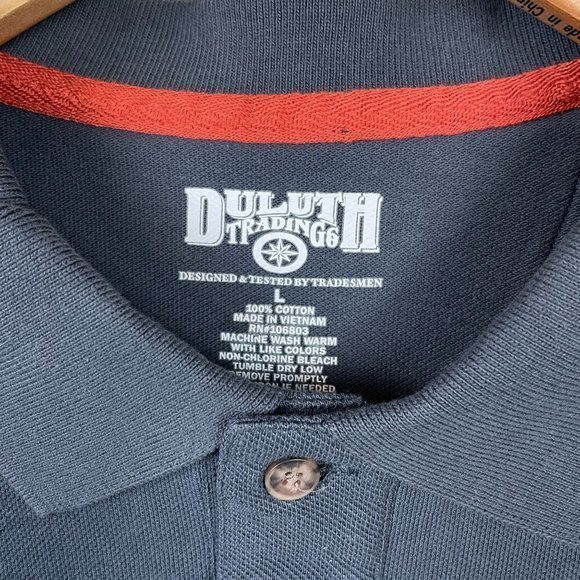 Duluth Trading Co Pocket Polo Shirt Short Sleeve‎ Charcoal Gray Mens Size Large - Picture 5 of 5